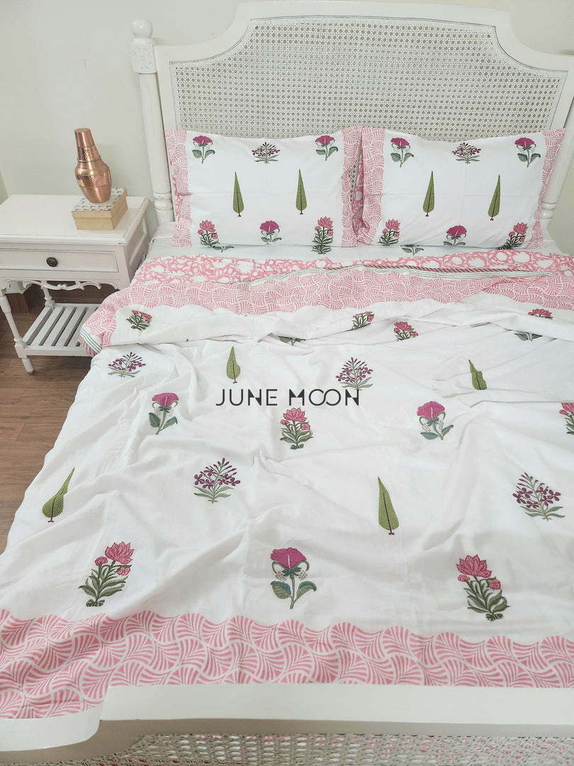 French Garden - Block Printed Muslin Dohar