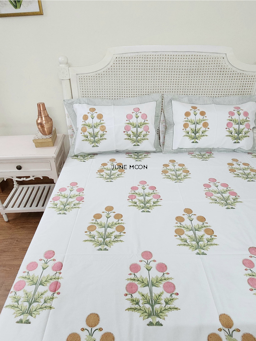 Evening In Rome - Block Printed Bedsheet Set