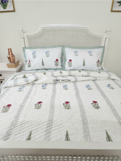 French Garden - Block Printed Muslin Quilt