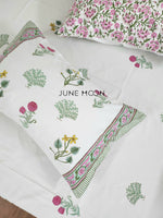 Load image into Gallery viewer, Princess Petals - Block Printed Bedsheet Set
