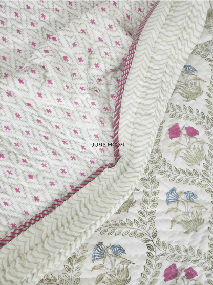 Indian Palette - Block Printed Muslin Quilt