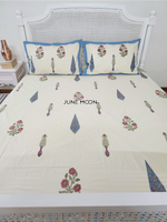 Load image into Gallery viewer, Honey Glaze - Block Printed Bedsheet Set (Cream Base)
