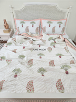 Load image into Gallery viewer, Cosy Coral - Set of Quilt &amp; Bedsheet
