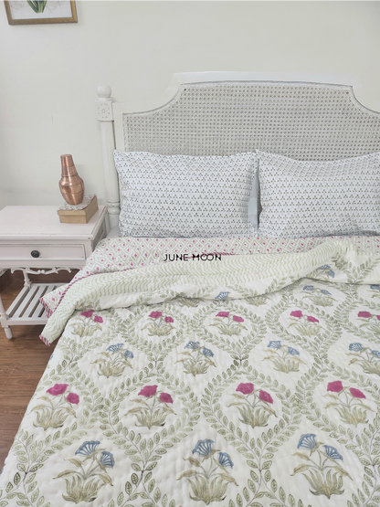 Indian Palette - Block Printed Muslin Quilt