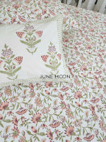 Load image into Gallery viewer, Rusty Farm - Block Printed Bedsheet Set (Cream Base)
