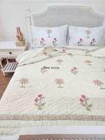 Load image into Gallery viewer, Gulnoor - Set of Quilt &amp; Bedsheet (Quilt - Cream Base)
