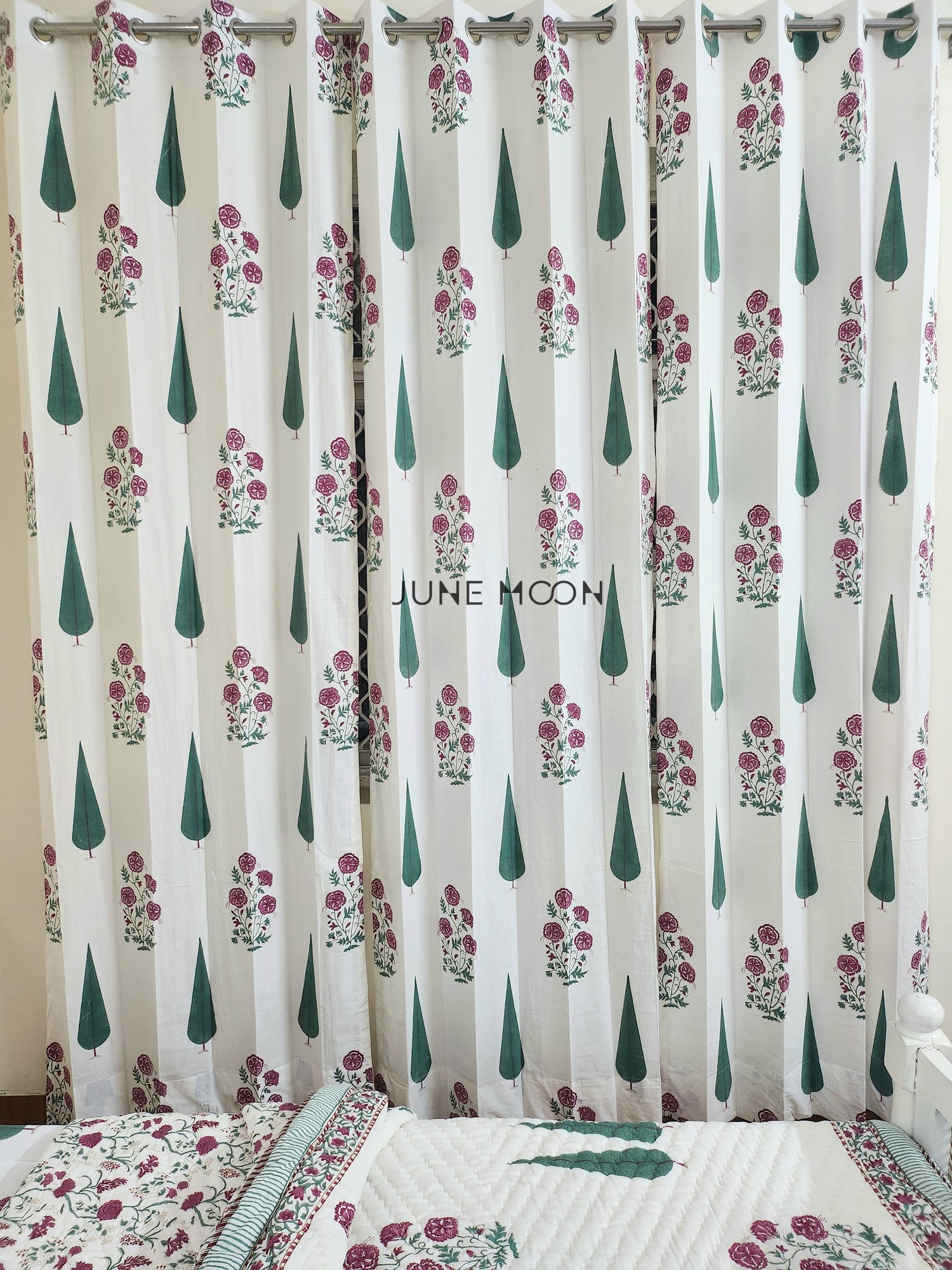 Rose Blush - Block Printed Curtains