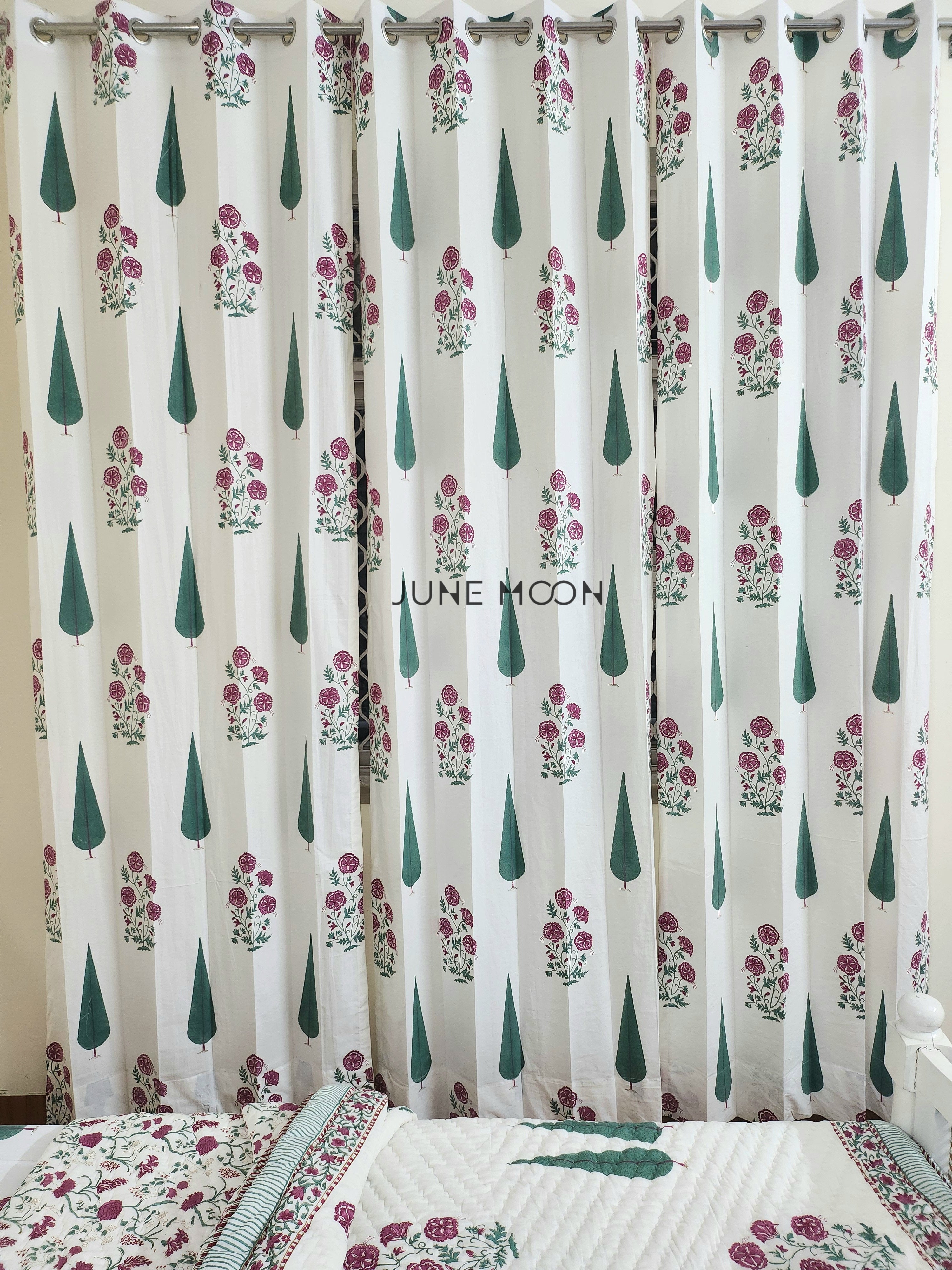 Rose Blush - Block Printed Curtains