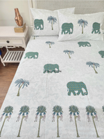 Load image into Gallery viewer, Regal Reign - Block Printed Bedsheet Set