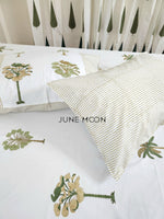 Load image into Gallery viewer, Sultry Greens - Block Printed Bedsheet Set
