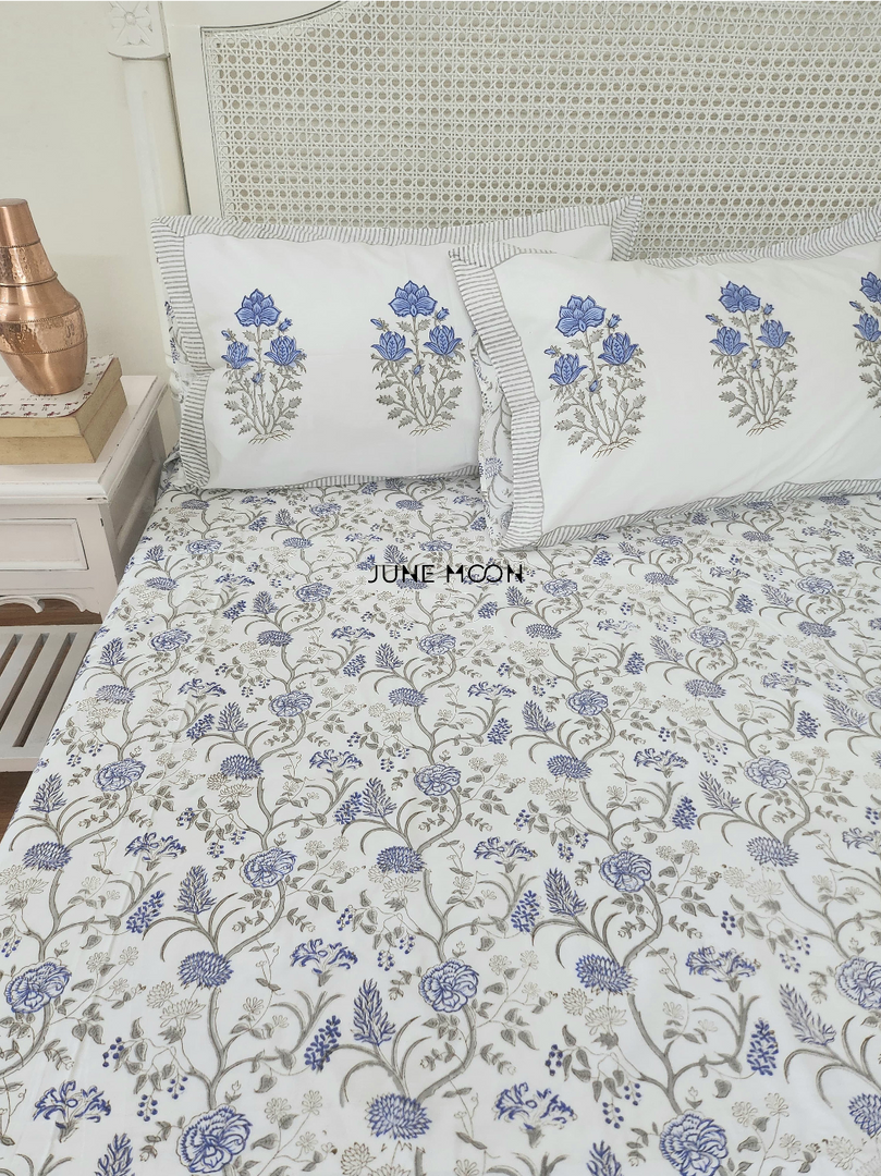 Willow Bank - Block Printed Bedsheet Set
