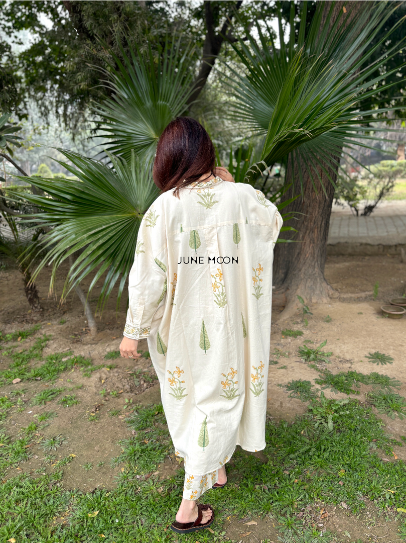 Inner Glow - Boxy Fit High Low Lined Kurta Set (Kurta & Pants)