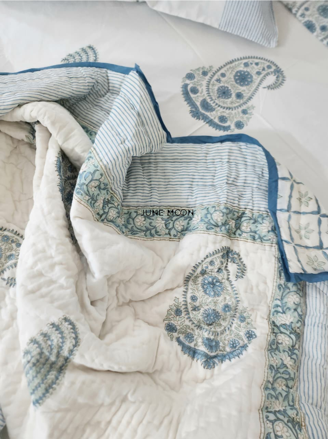 Midnight In Milan - Block Printed Muslin Quilt